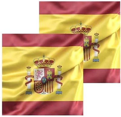 Produktbild von Spanische Banderolle - Souvenirs für Sportveranstaltungen - Flaggenstangen und Zugseile - Maße 90 x 150 cm - Rot und Gelb