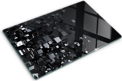 Produktbild von Tulup Glas Herdabdeckplatte - 80x52 cm - Glaskeramikkochfeld-Abdeckung Spritzschutz Glasabdeckplatte - Einteilig - Kunst: Modern & Klassisch - 3D-Abstraktion - Schwarz