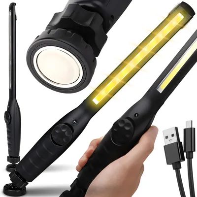 Zdjęcie produktu dla Lampa Warsztatowa Latarka Robocza Akumulatorowa Led Cob 8W Korpus Obrotowy
