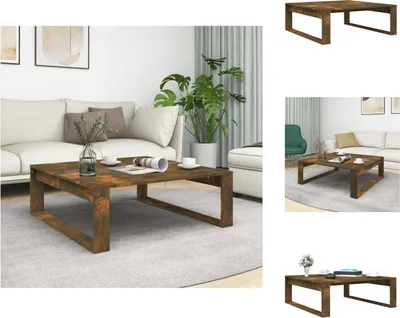 Immagine prodotto di vidaXL Tavolino in rovere affumicato 100x100x35 cm materiale a base di legno - Tavolini da caffè