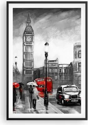 Produktbild von Gerahmtes Poster - Schwarzer Rahmen - London Bus - 61x91,5 cm - Wand Bild - Wanddeko - Wandbilder - Kunstposter - Wandposter - Bilderrahmen - Bilder - Kunstdruck - Wandbild - P2BPA61x91-3939