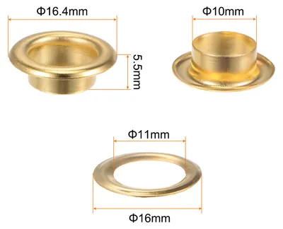 Produktbild von 200 Satz 10mm Loch Tš¹llen ?sen Set Runde Metall?sen mit Unterlegscheiben fš¹r Scrapbooking Schuhe Kleidung Leder Canvas Tasche DIY Planen (Gold Ton)