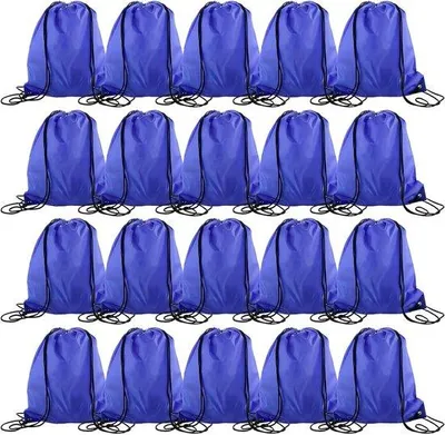 Produktbild von 20 Sporttaschen – Saphirblau – 34 x 43 cm – Wasserdichte Schwimmtasche – Sportrucksack mit Kordelzug – für Sport, Schule, Fitnessstudio, Reisen, Schwimmen, Strand