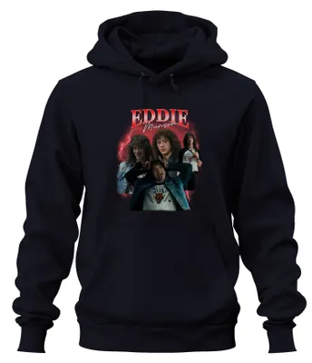 Produktbild von Eddie Munson Hellfire Club Stranger Metal Geschenk Hoodie Kapuzenpullover, Navy, XL