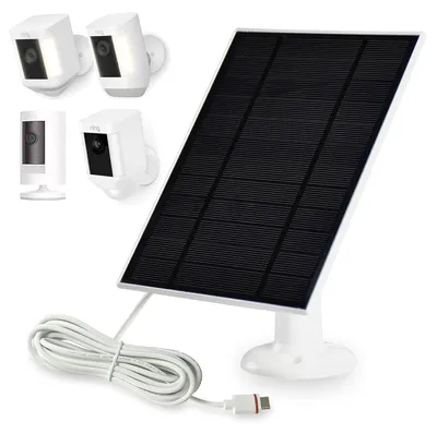 Produktbild von Solar Ladegerät für Überwachungskamera 6W, kompatibel mit Ring, USB-C, IP65 wasserdicht, 360° verstellbar, kein Batteriewechsel nötig