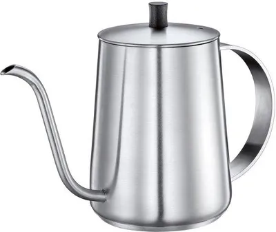 Productafbeelding van Unyqoos® Zwanenhals waterkoker, 900 ml – RVS waterkoker voor handmatig koffie- en theezetten, nauwkeurige uitgietfunctie, 9 cm bodemdiameter, zilverkleurig