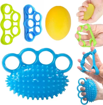 Imagen del producto de Conjunto de pelotas de entrenamiento para la mano, 4 unidades, ejercitadores para los dedos, pelotas antiestrés para terapia de la mano