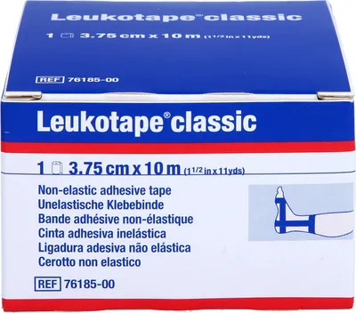 Produktbild von Leukotape Classic 3,75 cm x 10 m blau unelastische Klebebinde, 1 St. Packung