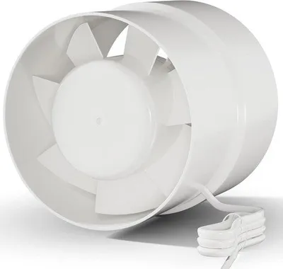 Obrázek produktu pro Tichý ventilátor 100 mm - Průtokový ventilátor do koupelny, toalety nebo kuchyně - 130 m³/h