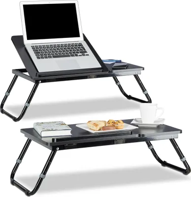 Produktbild von relaxdays 2 x Laptoptisch fürs Bett schwarz