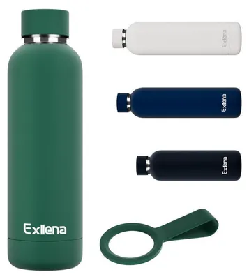 Immagine prodotto di Borraccia in acciaio inossidabile, 500 ml, verde oliva, mantiene le bevande fresche per 24 ore e calde per 12 ore, a prova di perdite
