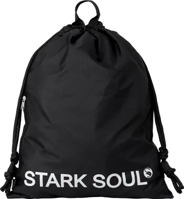 Produktbild von Stark Soul® Turnbeutel-Rucksack mit Tragegriff und Seitentasche - Text weiss
