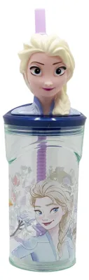 Kinderbecher Frozen 360 ml mit Strohhalm & 3D-Deckel