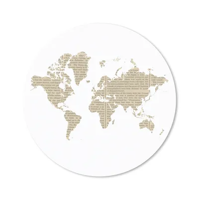 Produktbild von MuchoWow® Mauspad Mousepad Weltkarte - Zeitung - Weiß 20x20 cm - Mousepads - Maus Mat - Pad - Mausunterlage - Schreibtischmatte