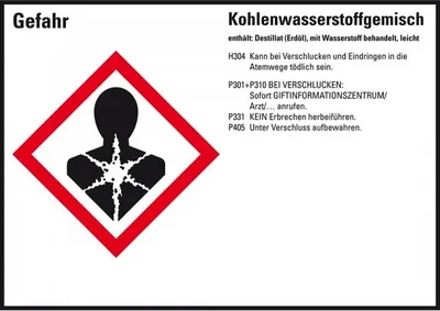 Produktbild von Dreifke® Aufkleber I GHS-Etikett Kohlenwasserstoffgemisch, GefStoffV/GHS/CLP,...
