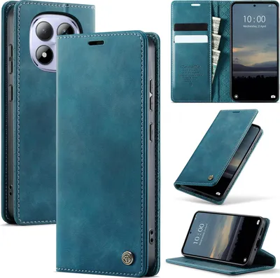Produktbild von Handyhülle für Xiaomi Redmi Note 15 Pro 5G Hülle Leder mit RFID Schutzhülle Klapphülle Magnet Kartenfach Standfunktion Blau