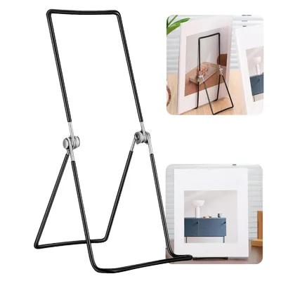 Produktbild von Metall Buchständer 6er Set, verstellbare & faltbare Leseständer, Halter für Bücher, Tablets, Bilder & Rahmen, robuste Metallbügel für Büro & Deko