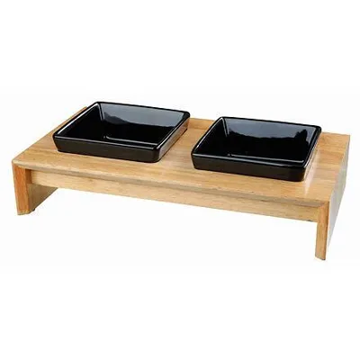 Obrázek produktu pro Trixie Napf-Set Keramik/Holz - 2 x 0,4 l