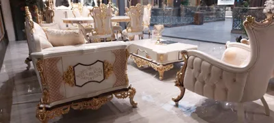 Produktbild von Luxus Chesterfield Set 3+3+1 Couchtisch Barock Rokoko Sitzpolster Garnituren