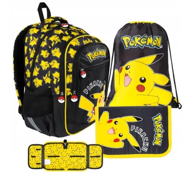 Produktbild von Rucksack Schulset 3-teilig Pokemon Pikachu St. Majewski