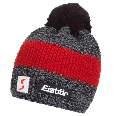 Produktbild von Eisbär Mütze für Herren mit Bommel Styler Pompon Austria ÖSV Skipool , Größe:Einheitsgröße, Farbe:Rot