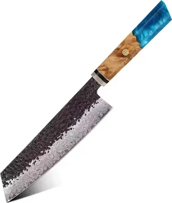 Image de Couteau de cuisine damassé Kiritsuke AI-37541 - Bleu KP37541