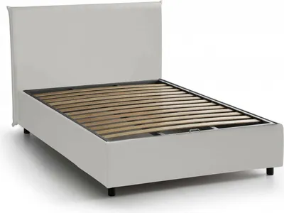 Produktbild von Quadratisches und halbes Bett Dacero, Containerbett mit Kunstlederbezug, 100%  Italy, Frontöffnung, passend für Matratze Cm 120x200, Weiß