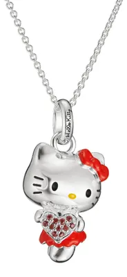 Immagine prodotto di Collana da donna Thomas Sabo, modello KE2390-M06-10-L50V, con ciondolo a forma di cuore e decorata con il personaggio Hello Kitty, colore rosso
