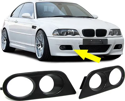 Produktbild von Nebelscheinwerfer Blenden Stoßstange Schwarz Glanz passend für BMW 3er E46