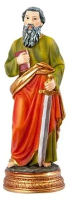 Figur St. Paul, handbemalt, Harz, 12 cm