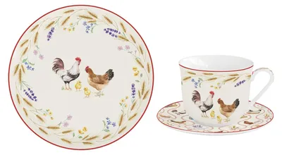 Produktbild von 18tlg. Frühstücksset COUNTRY LIFE Bauernhof weiß bunt Porzellan Easy Life