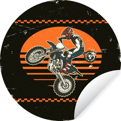 Obrázok produktu pre MuchoWow® Nálepka na tapetu - Vintage - Motocykel - Dizajn - 100cm