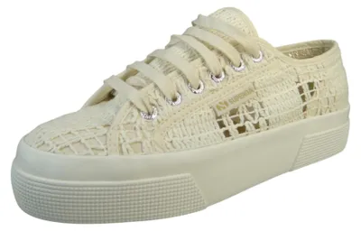 Produktbild von Superga Damen High Sneaker 2740 Platform Crochet Macrame S61448W Beige