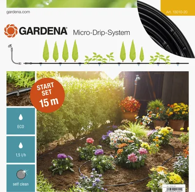 Produktbild von Micro-Drip-System Start Set Pflanzreihen S Tropfrohr oberirdisch