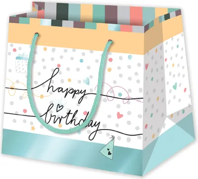 Obrázok produktu pre SUSY CARD 40054186 SUSY CARD "Happy Eco B-day Typo" darčeková taška