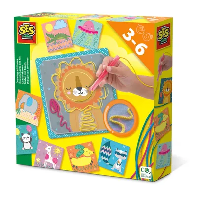 Produktbild von SES Creative Malen mit Faden, Bastelset für Kinder, 3 Jahr(e), Mehrfarbig