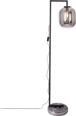 Obrázok produktu pre By Rydens trendová stojacia lampa Leola 150 cm výška kamenná základňa sklenené tienidlo dymovo sivá