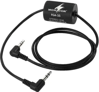 Obrázok produktu pre MONACOR Masívny oddeľovač 20–30 000 Hz 1:1 2x stereo konektor. Dĺžka: 80 cm FGA-35