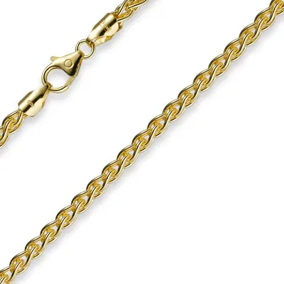 Produktbild von 4mm Zopfkette Kette Collier aus 585 Gold Gelbgold Goldkette 55cm Uni