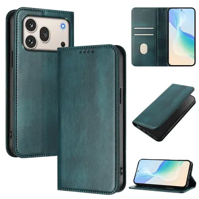 Obrázek produktu pro Pouzdro pro Honor 600 /Honor 600 Pro, vintage kožené pouzdro s RFID ochranou, přihrádkami na karty, stojánkem Zelený