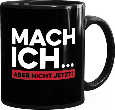 Produktbild von Kaffee-Tasse mit Spruch Bürotasse lustige Kaffeebecher MoonWorks® schwarz Keramik-Tasse