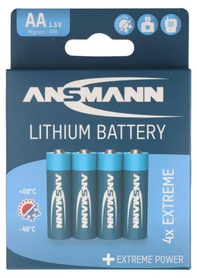Zdjęcie produktu dla Bateria litowa Ansmann Mignon, AA, Lithium Extreme, blister 4 sztuki