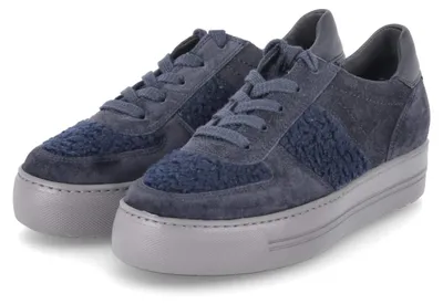 Zdjęcie produktu dla Buty sportowe damskie Paul Green, model niski, kolor niebieski, wykonane ze skóry i materiału tekstylnego, rozmiar: 40,5