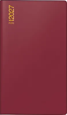 Produktbild von rido/idé 7012212297 Taschenkalender Mod. TM 17/contacter 2027 A6 quer, Kunststoff, bordeaux