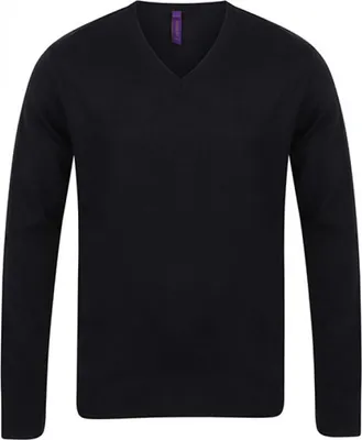 Image de Henbury H720 | Jumper léger à col en V - couleur : noir - taille : XL