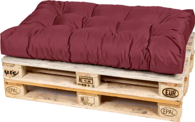 Produktbild von TexDeko Garden Palettenkissen 120x80x18cm gesteppt wasserabweisend UV-beständig, Bordeaux