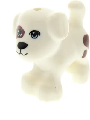 Produktbild von 1x Lego Tier Hund Friends weiß rot braun stehend Charlie Jacky 4622071 93088pb01