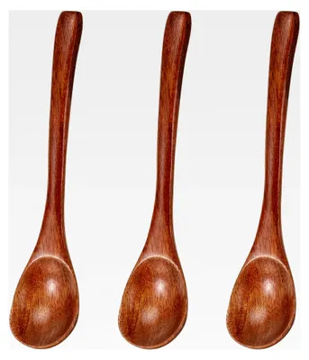Produktbild von Holzlöffel Set - Klein und Groß, Honiglöffel aus Holz mit Holzstruktur zum Mischen, Rühren, Backen und Servieren
