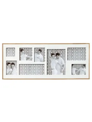 Produktbild von Walther, YP899W,Double Galerierahmen für 8 Fotos, natur/weiss