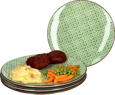Obrázek produktu pro Lime Sao sada 4 talířů Ø 26,5 cm Zelený dekor Jídelní talíř Ritzenhoff